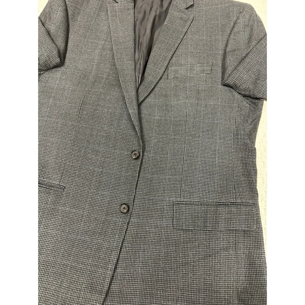 Ralph Ralph Lauren 46XL‎ Sport Coat Silk Wool Gray Houndstooth Check Blazer